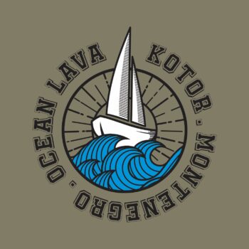 Pamučna majica Muška Ocean Lava Maslinasto zelena Brod - Image 2