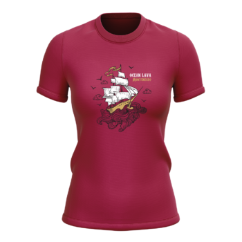 Pamučna majica Ženska Ocean Lava Crvena brod