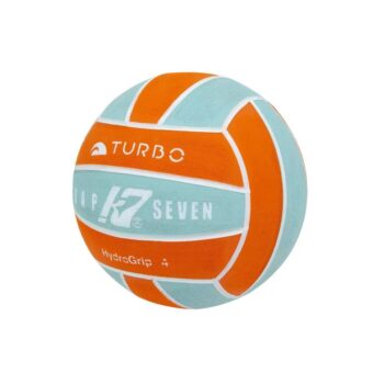 Turbo Vaterpolo lopta KAP7 Aqua Sky Hydrogrip narandžasto/nebesko plava - veličina 4 - Image 2