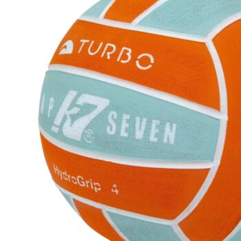 Turbo Vaterpolo lopta KAP7 Aqua Sky Hydrogrip narandžasto/nebesko plava - veličina 4 - Image 3