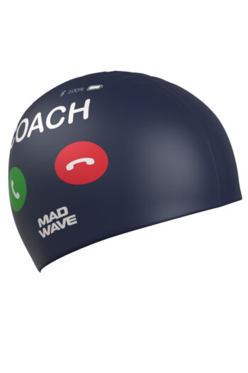MAD WAVE Silikonska kapa za plivanje coach - navy