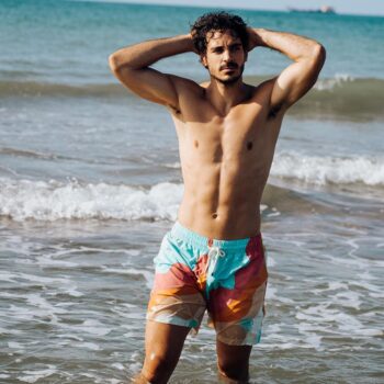 Turbo Muški šorts Turbo Ondes Flower narandžasti - Image 4