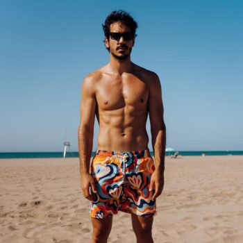 Turbo Muški šorts Turbo Psico Flower narandžasti - Image 2