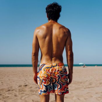 Turbo Muški šorts Turbo Psico Flower narandžasti - Image 3