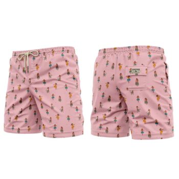 Turbo Muški šorts Turbo Hawaii roze