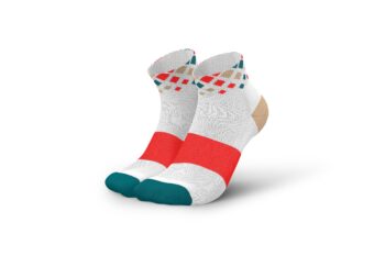 INCYLENCE čarape RUNNING CRYSTALS SHORT WHITE/INFERNO