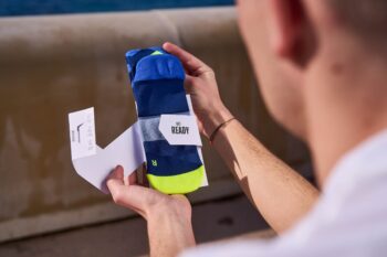 INCYLENCE čarape RUNNING PEAKS SHORT NAVY BLUE/CANARY - Image 3